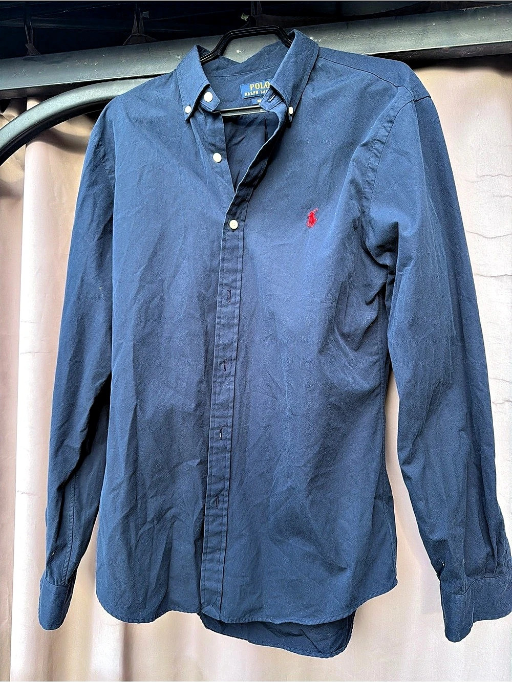 Polo Ralph Lauren Men’s Blue Slim Fit Button Down Shirt Size Large Red Pony Logo